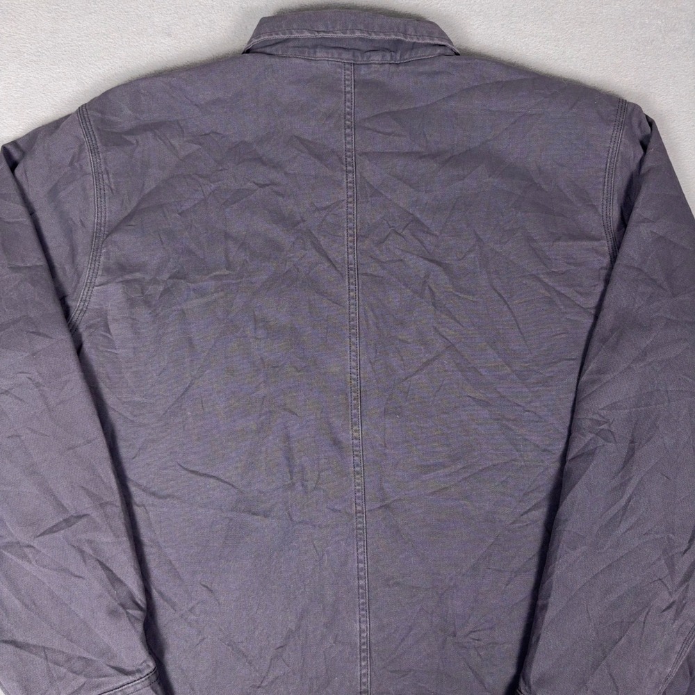 Carhartt Rugged Flex Shirt Jac Flannel Lined Washed Purple Canvas Mens L - Picture 4 of 8